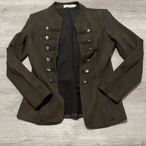 & Other Stories Olive Green Blazer with Silver Buttons